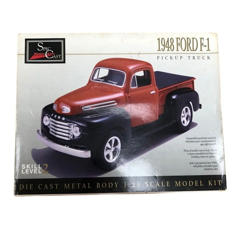 SpecCast 1948 Ford F-1 Pickup Truck 1:25 Scale Model Kit White Die Cast Metal